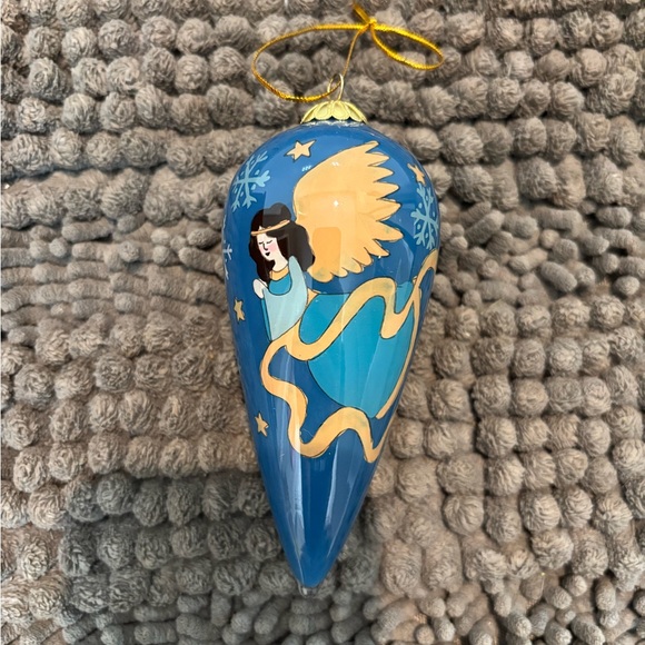 St. Nicholas Square Hand Painted Blown Glass Angel Ornament - Picture 4 of 6